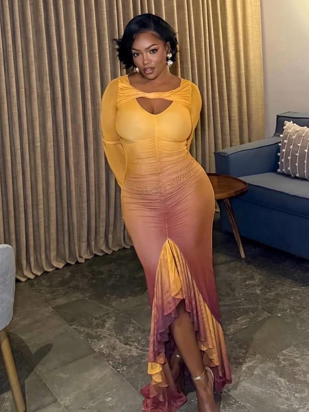 OFUURE SOL HI-LOW RUFFLE DRESS - Picture 2 of 16